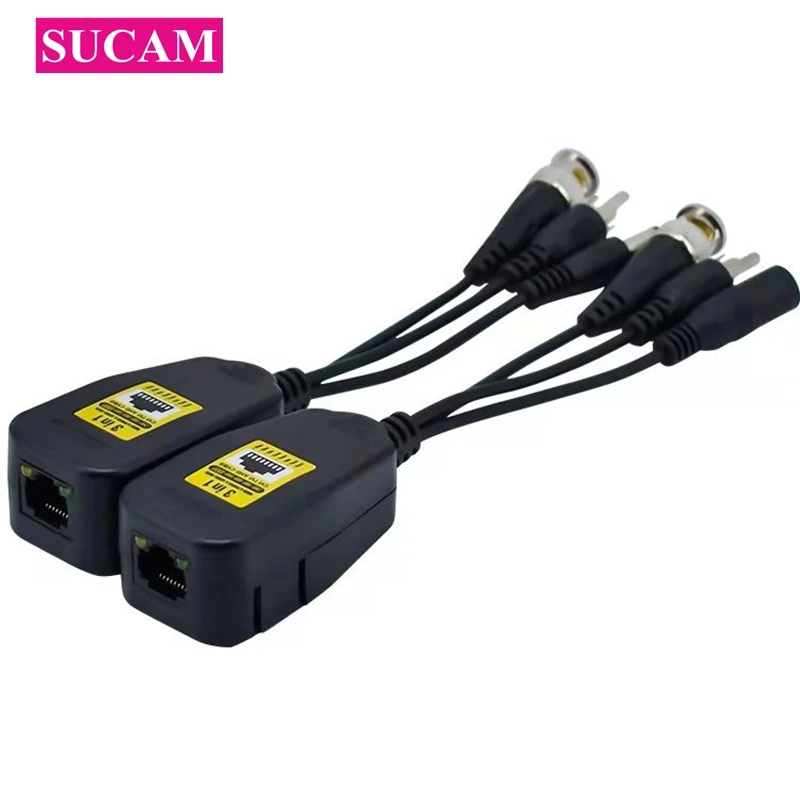 5 Pairs/lot 8MP 4K BNC To RJ45 Connector Convert Passive Video Power Audio Balun Transceiver for HD 5MP 8MP CCTV Security Camera