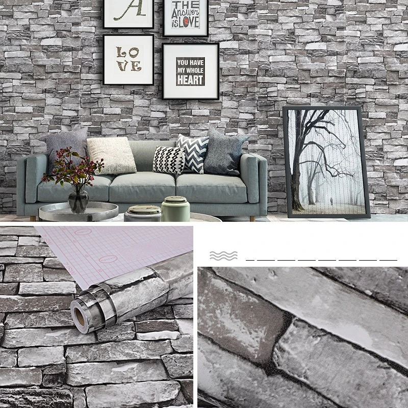 

Brick Self Adhesive Stick Wallpaper Brick Faux Textured Wallpapers Bathroom Wallpapers College Dormitory Self Adhesive Wallpaper