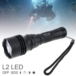 L2 LED Diving Flashlight Torch Scuba Light Lamp Waterproof Underwater 30m Depth for Outdoor / Diving Portable Black Light