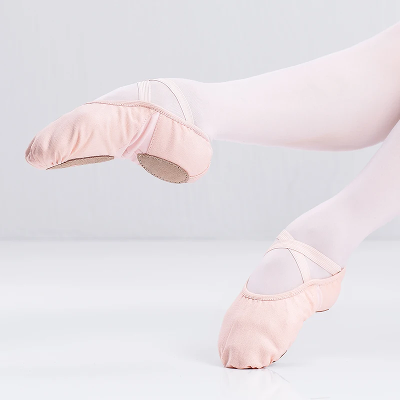 Baskets de danse et de Ballet pour filles, chaussures de gymnastique en tissu élastique