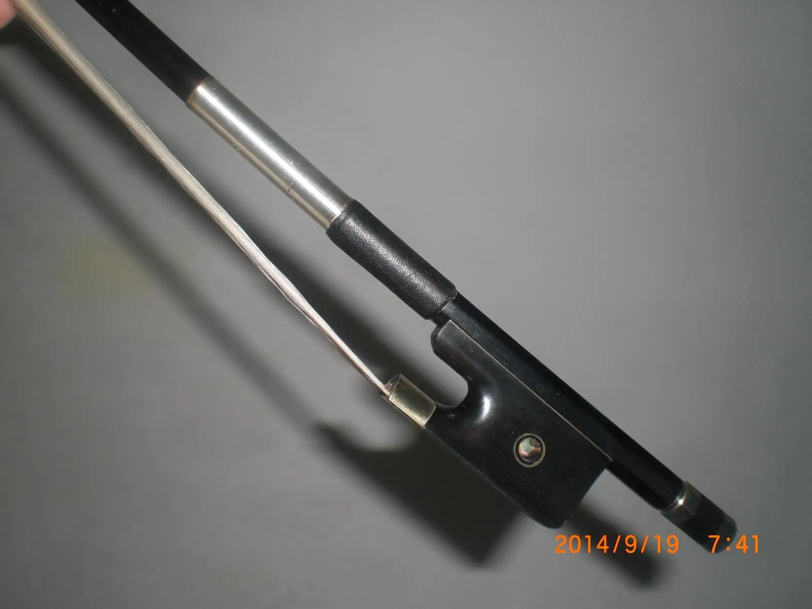 1PC Quality French Style Double Bass Bow  3/4 Carbon Fiber Bow With Ebony Frog White Horse Hair