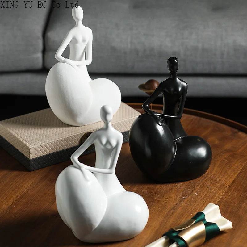

Modern Light Luxury Geometric Figure Decoration Living Room Decoration Decoration White Abstract Sculpture Home Decoration
