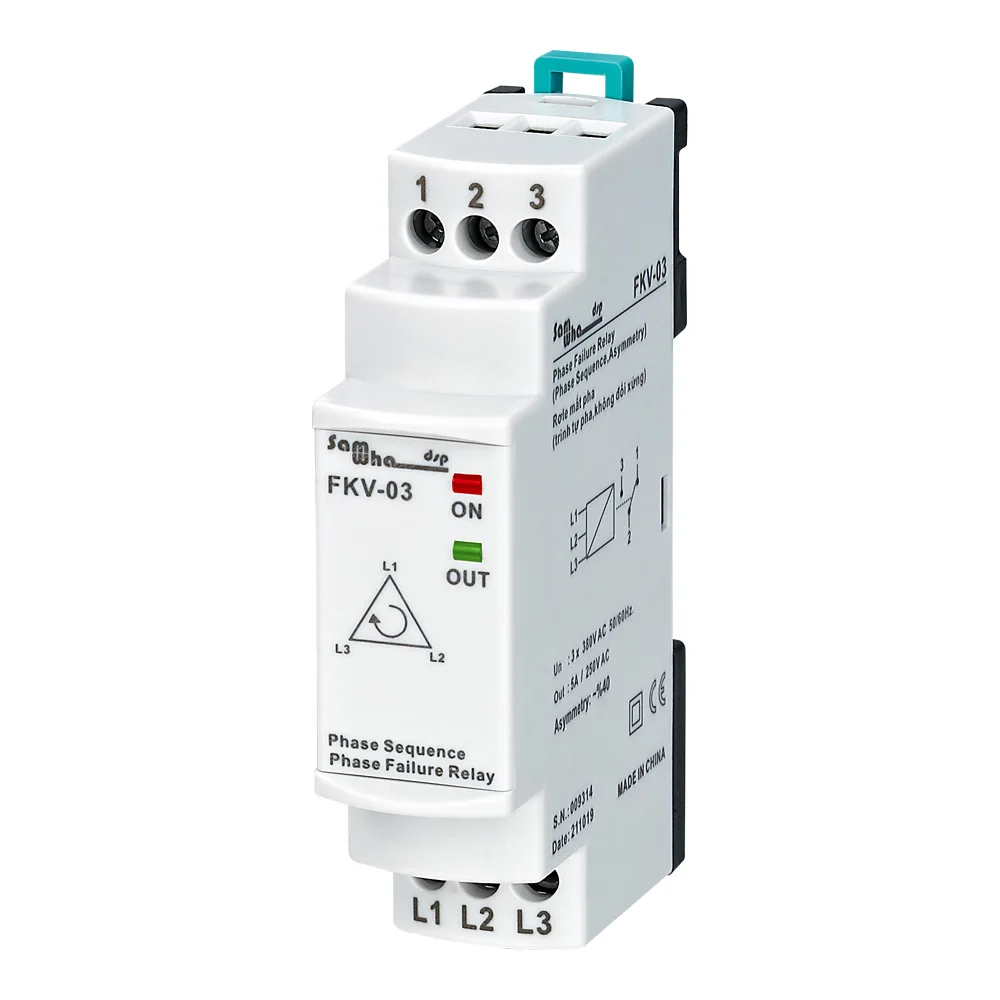 Samwha-Dsp FKV-03 3*380VAC Non-Neutual Three-Phase Phase Failure, Phase Asymmetry (Fixed. 40%), Phase Sequence Relay