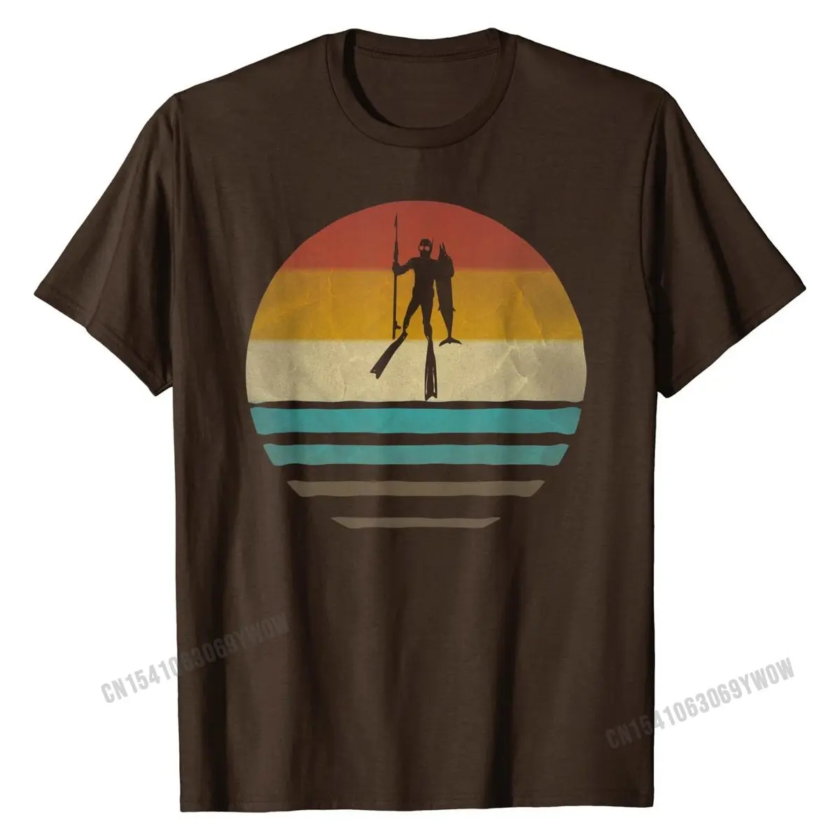 Spearfishing Shirt Retro Vintage Silhouette Distressed Gift New Coming Casual T Shirt Cotton Men Tops Tees Casual