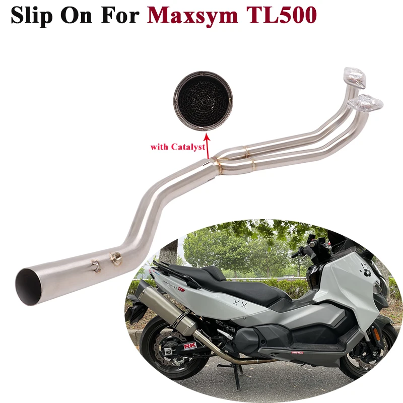 

Slip On For Maxsym TL500 Motorcycle Exhaust Escape System Modified Front Middle Link Pipe With Catalys Connection 51mm Muffler