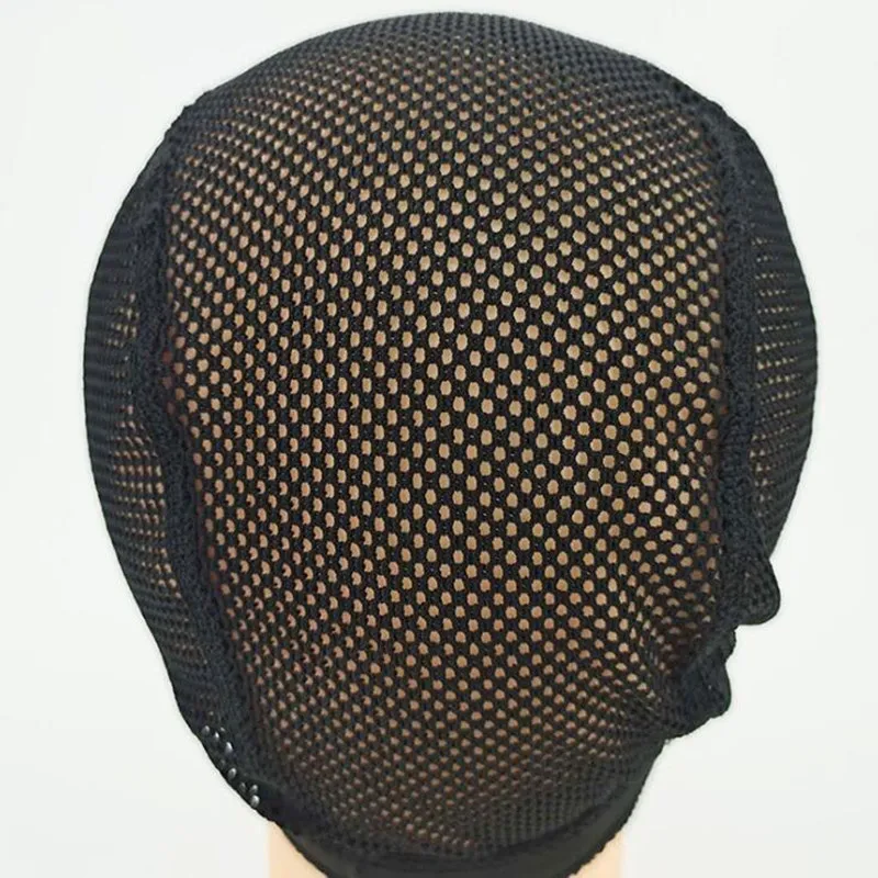 Swiss Lace Wig Cap, Big Mesh Wig Caps, Elástico ao redor, Stretch Tecelagem Caps, Preto, Parte U, 1Pc