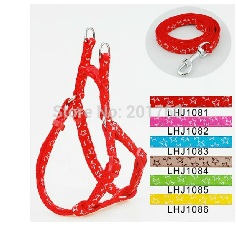 

Classic Stars Print Harness and Leash Set, Pet Products, Dog Supplies, Nylon, 1cm, 6 Colors, 6Pcs per Lot