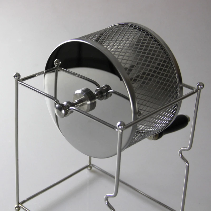 HiBPFV สแตนเลส Cranked อบถั่วเครื่องกาแฟ Bean Roaster ลูกกลิ้งเครื่องเบเกอรี่