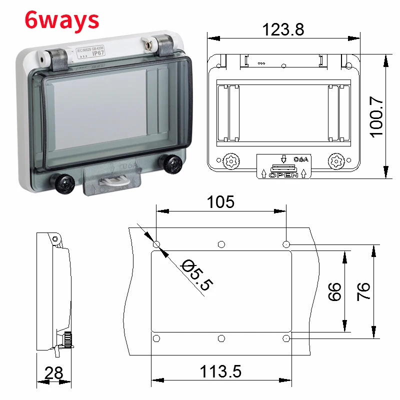 Stroomonderbreker Transparante Waterdichte Doos Venster Verdeelkast Beschermen Venster Cover Monitor Observatie Raam Schakelaar Ip67