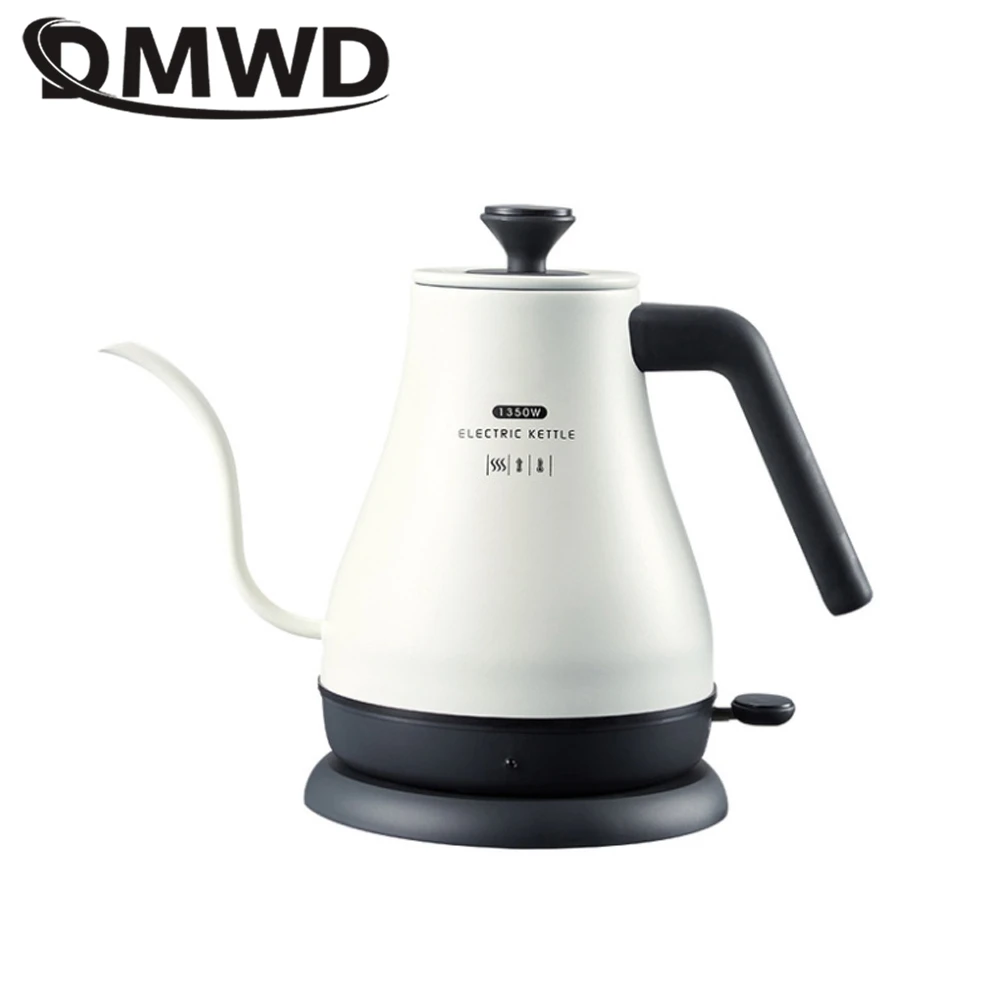 DMWD Household Electric Kettle 1L Coffee Pot Long-mouthed Hand Flush Pot Teapot Portable Water Heater Water Boiler 220V