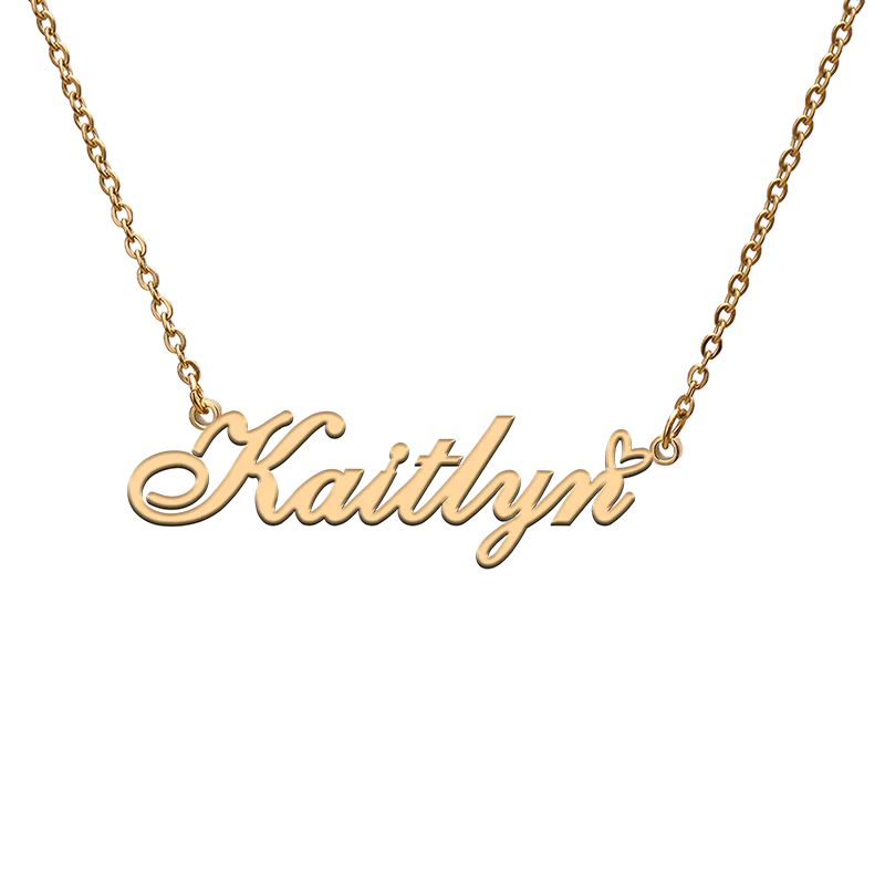 

God with Love Heart Personalized Character Necklace with Name Kaitlyn for Best Friend Jewelry Gift