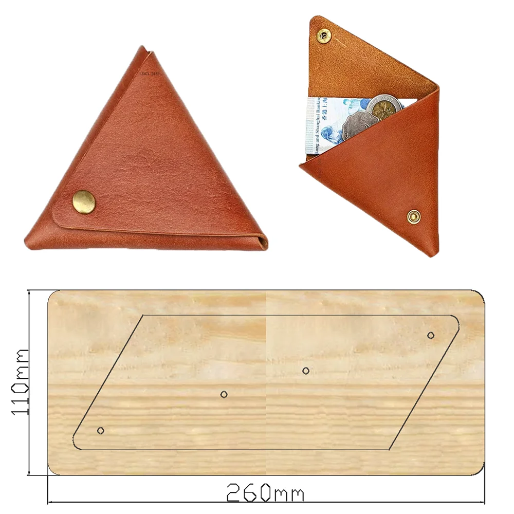 Triangle Wallet Wooden Cutting Dies Coin Earphone Data Cable Pack Cut Mold Compatible With Most Manual Die Cut