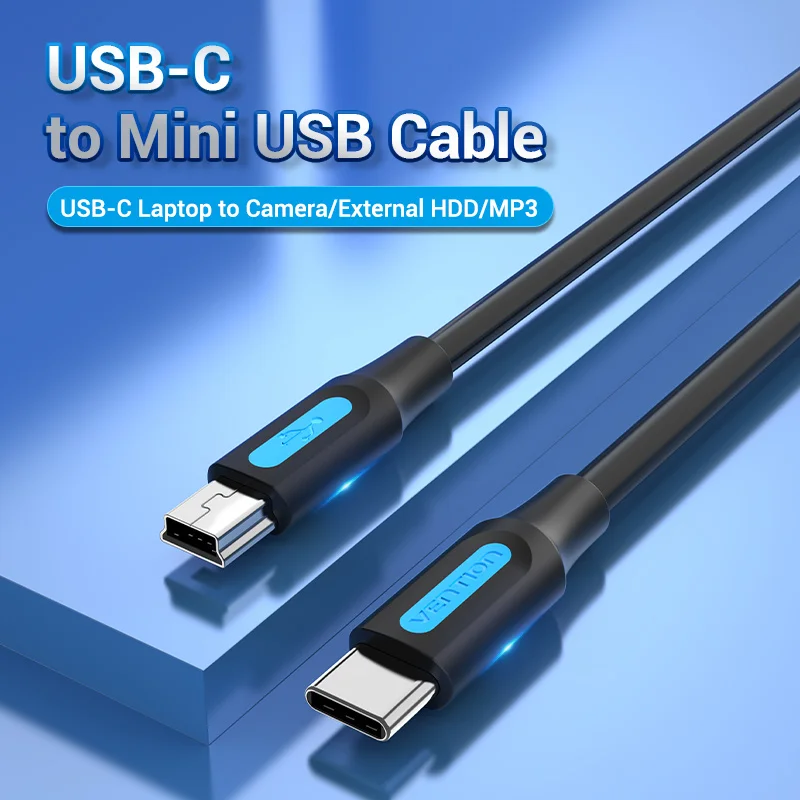 Vention kabel USB C do Mini USB typ C Adapter do aparatu cyfrowego MacBook proMP3 odtwarzacz HDD type-c do kabla Mini USB 1.5m 2m nowość