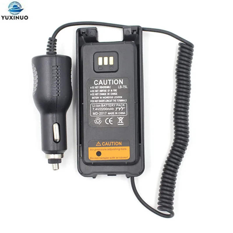 Carregador de Carro para Rádio Tyt Dmr Eliminador de Bateria dc Compatível com Rt82 V2023 Md2023 Walkie Talkie 7.4v Md-2023 Original