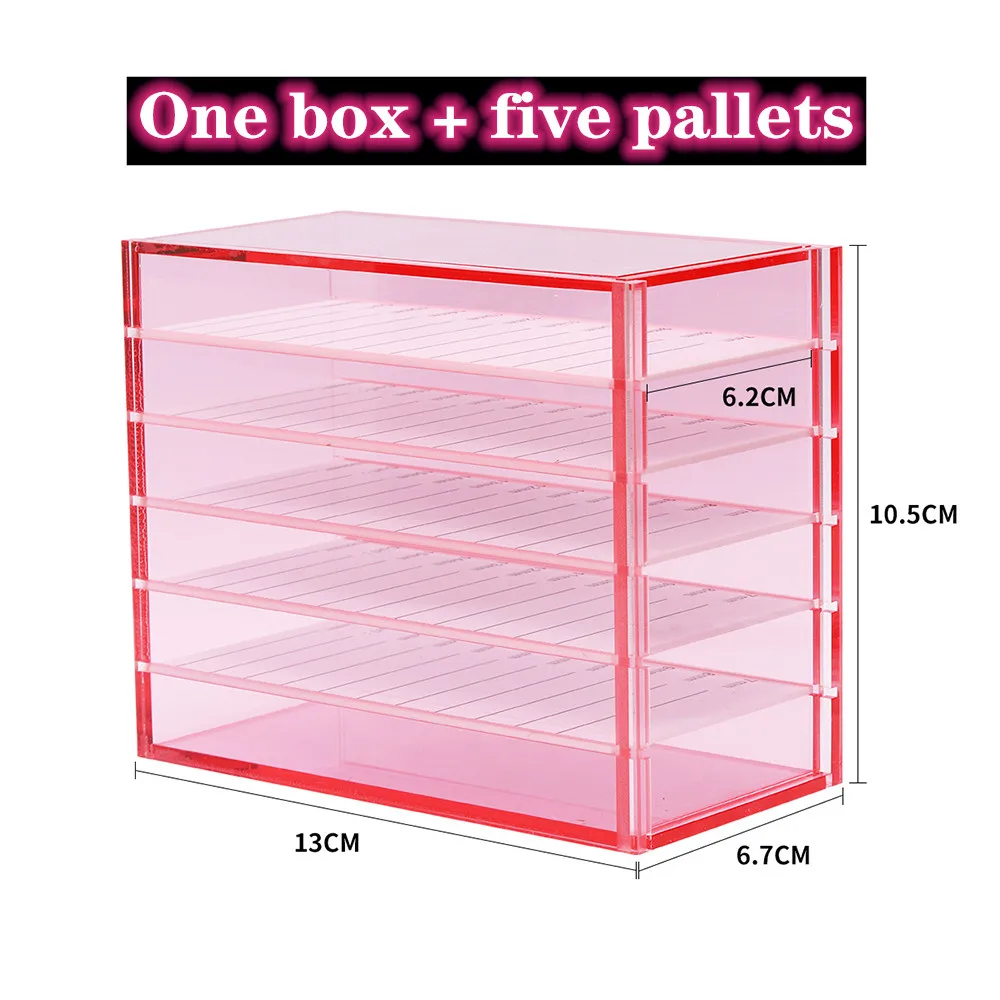 5 Layers Lash Boxes Transparent Eyelash Extension Storage Box Organizer Acrylic Lash Pallet Holder Case Grafting Eyelash Display