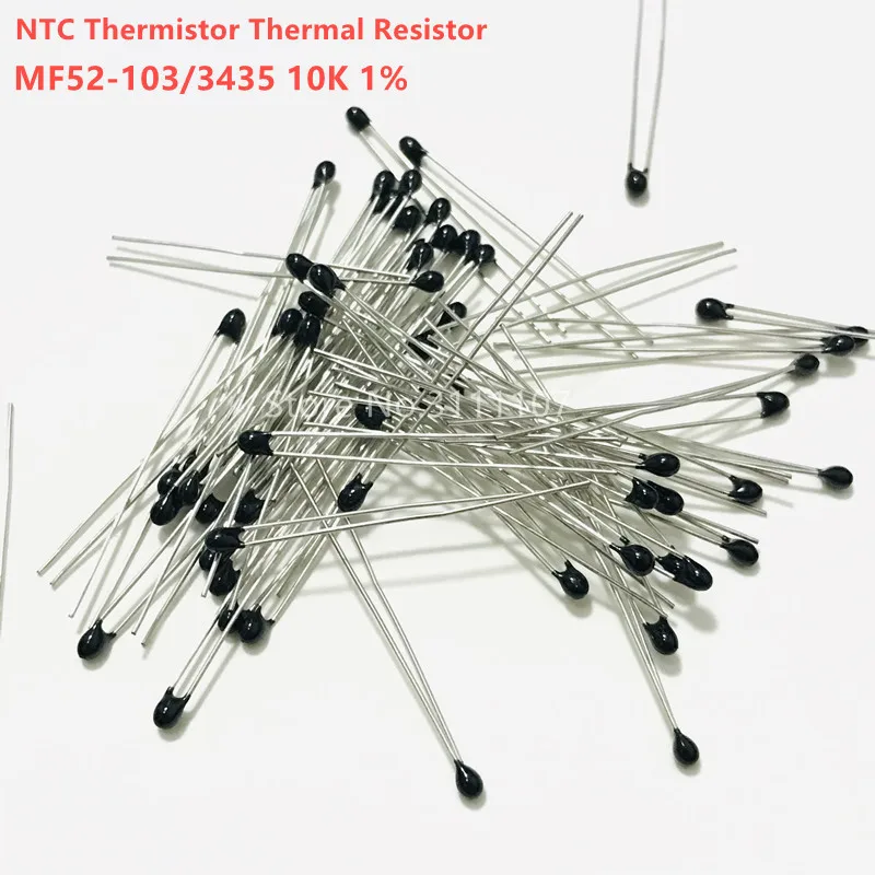 20 sztuk/partia termistor NTC-MF52-103/3435 10K Ohm 1% czujnik temperatury rezystor termiczny