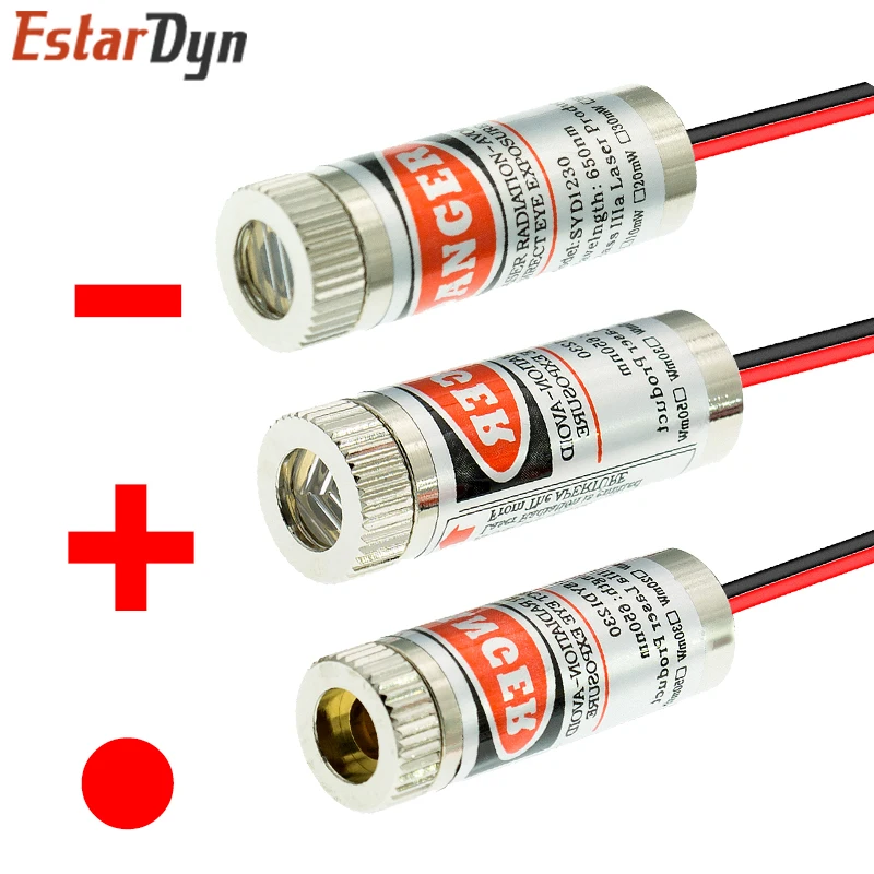 650nm 5mW Red Point / Line / Cross Laser Module Head Glass Lens Focusable Industrial Class