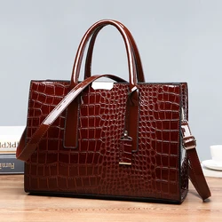 Luxury Womens Bags Designer Crocodile Pattern Shoulder Bag PU Leather Brand Woman Crossbody Casual Handbag  Women Tote Bags Sac