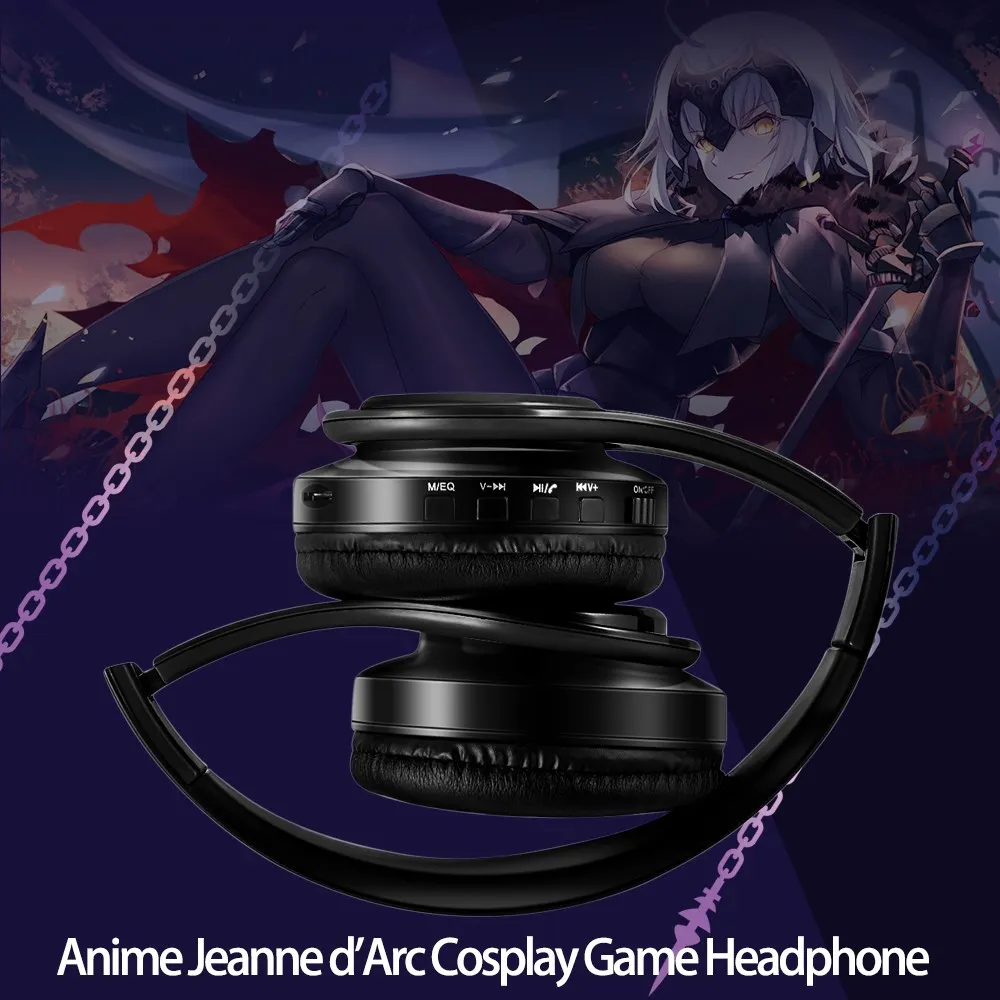 Wireless Silent Disco Headphone Anime Fate/Grand Order FGO Jeanne d\'Arc Stereo Bluetooth Headphone for Playing Games Earphone