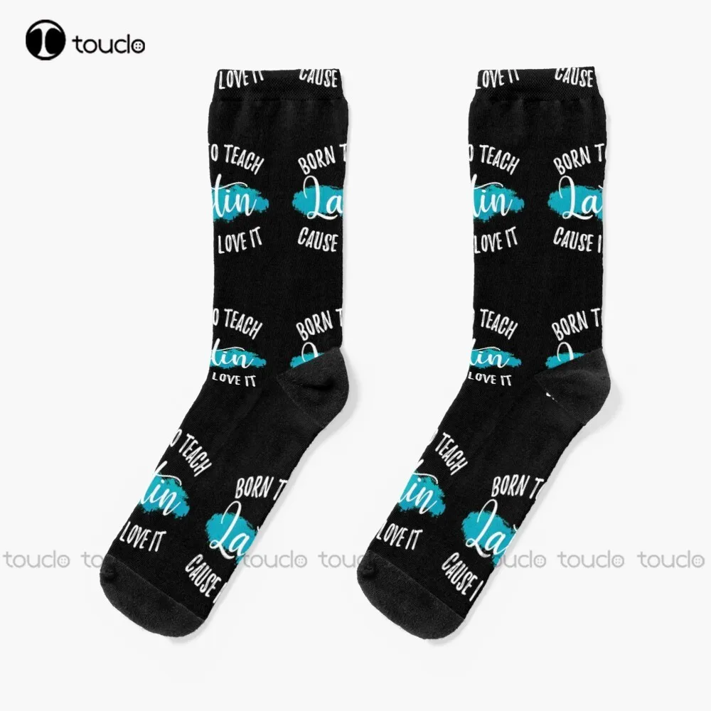 

Born To Teach Latin Socks Socks Men Personalized Custom Unisex Adult Teen Youth Socks 360° Digital Print Christmas Gift Gift