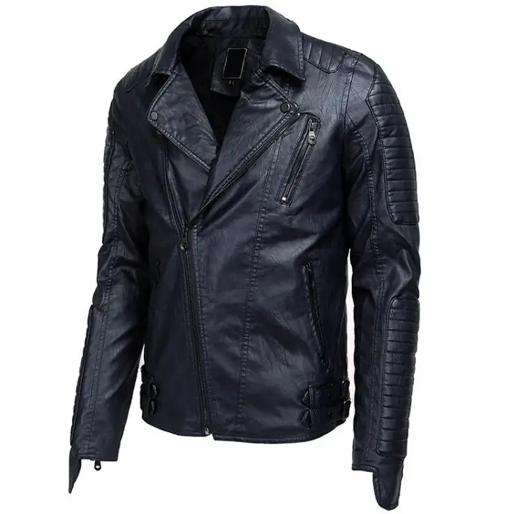 Jacket New Men Suede Fashion winter Motorcycle PU Male Autumn Bomber Jackets Outerwear Faux Leather Coat L-3XL