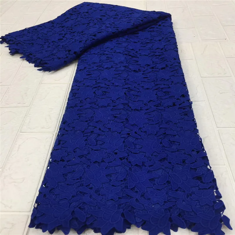 

High Quality Swiss Voile Lace Swiss Lace with Stones, Eyelet Holes, African Nigerian Lace Fabric for Sewing Parties Royal Blue