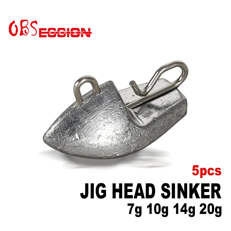 OBSESSION A019 5pcs 7g10g14g20g Ship Shaped Water Droplets Weights Fishing Oval Sinker Quick Sinking Connect Fishing Accessories