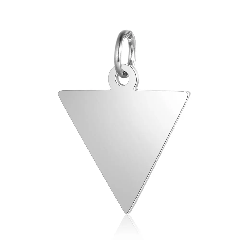 5pcs/Lot Stainless Steel Inverted Triangle Charms Pendant For DIY Jewelry Making Accessories 15*19mm