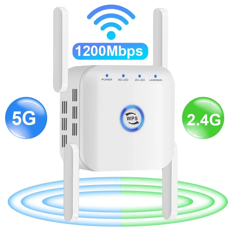 Ripetitore Wifi Dual Band 2.4G/5G 1200mbps amplificatore di segnale Wifi Extender di rete copertura a lungo raggio Booster Router WI-FI