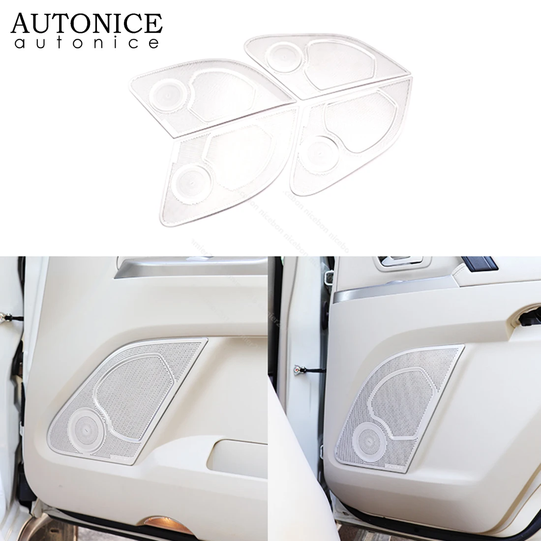 4pc Stainless Steel Door Speaker Audio Ring Cover Trim Fit for Mitsubishi Pajero V93/V97 2007- 2020 Accessories