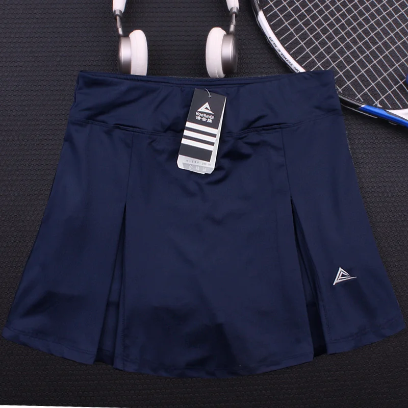 Women\'s Quick Dry Half-length Sports Net Badminton Front Rear Slit Pleated Skirt Running Breathable Absorption