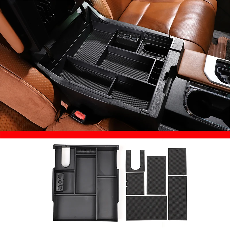 

For Toyota Tundra 2014-2020 ABS Car Armrest Box Storage Box Central Storage Compartment Compartment Storage Box Car Accessories