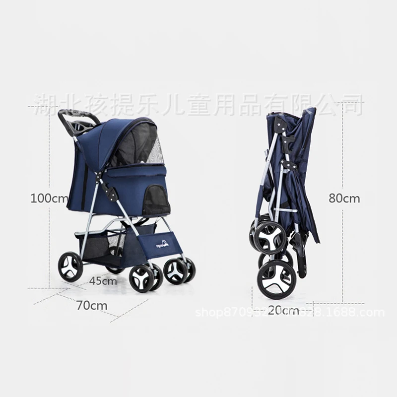 3 Wheels Pet Stroller Dog Cat Cart Puppy Pet Stroller Folding Pet Carrier for Travel Walking