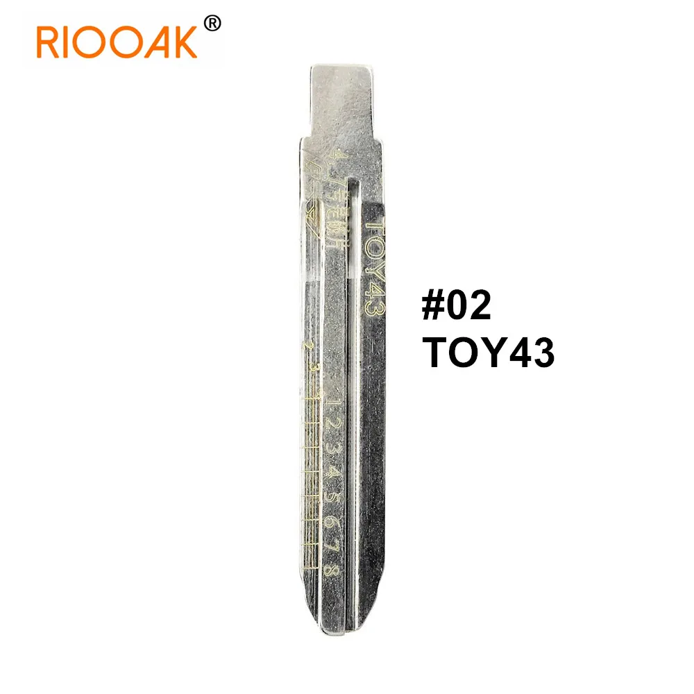 

10pcs 2 IN 1 Lishi TOY43 #02 Engraved Line Key Blade Scale Shearing Teeth Cutting Key Blank for Old Toyota