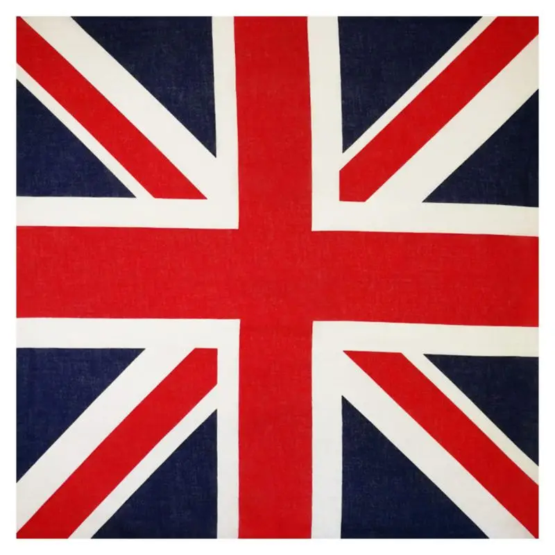 ユニセックスの国旗が付いた綿のバンダナ,54x54cm,ユニセックスアクセサリー,正方形,バイカー,サッカーファン,カーニバル,ヒップホップスタイル