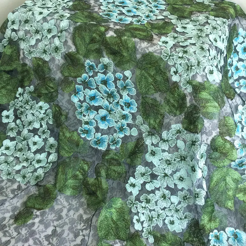 GLace 1Y/lot High grade graceful Knitted Green embroidery lace sewing fabric for women dress TX1338