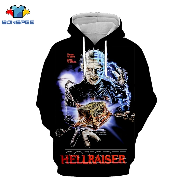 SONSPEE Hellraiser Movie Pinhead  Fashion Men Women Hoodies 3D Print Terror Sweatshirt Casual Graphics Pullover Hoodie Clothes