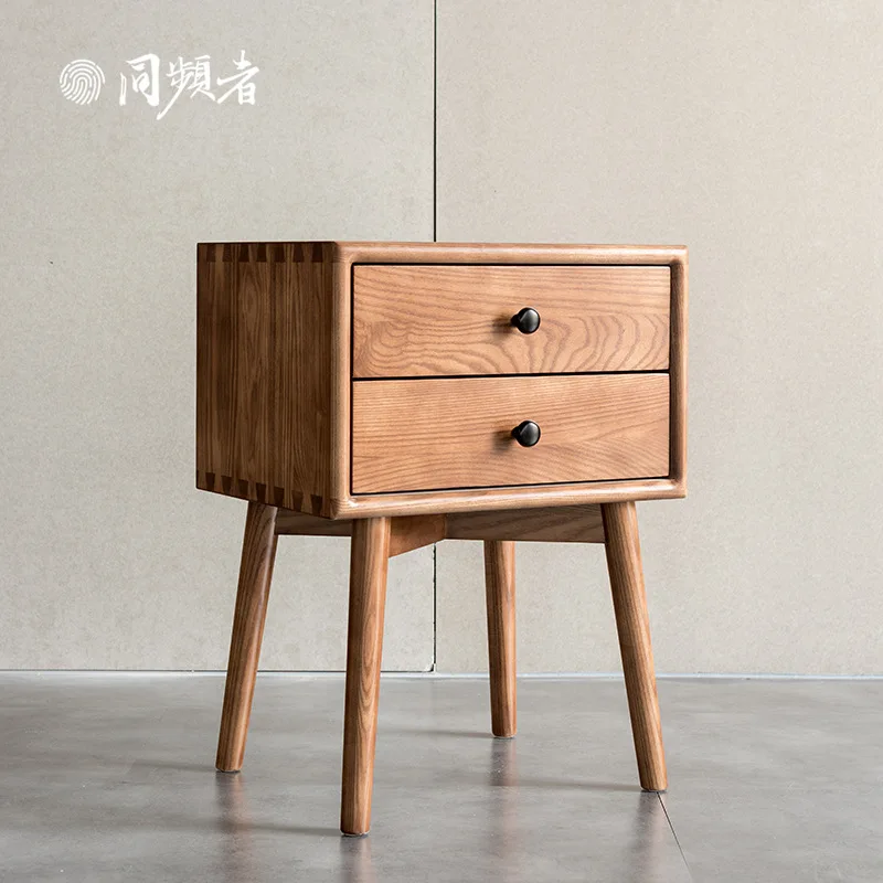 JOYLOVE Nordic Solid Wood Bedside Cabinet Modern Minimalist Small Cabinet Bedroom Ash Wood Bedside Storage Cabinet 2021