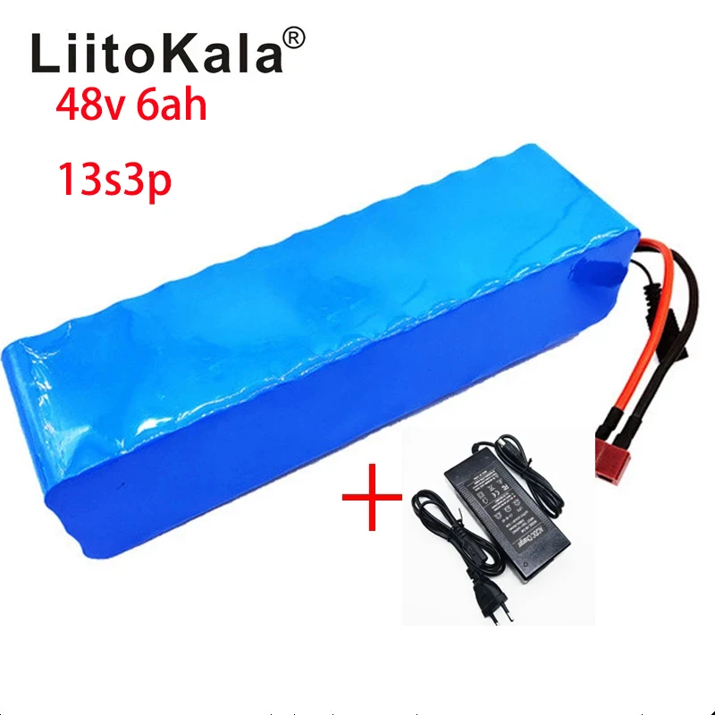 LiitoKala 48V 6ah 13s3p High Power 18650 Battery Electric Vehicle Electric Motorcycle DIY Battery BMS Protection+2A Charger