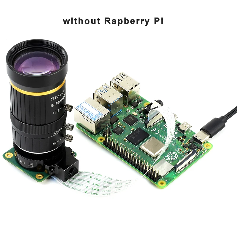 Cámara Raspberry Pi de alta calidad, Sensor IMX477 de 12,3 MP con teleobjetivo/gran angular/Zoom HD, teleobjetivo para Pi 4B/3B +/Zero