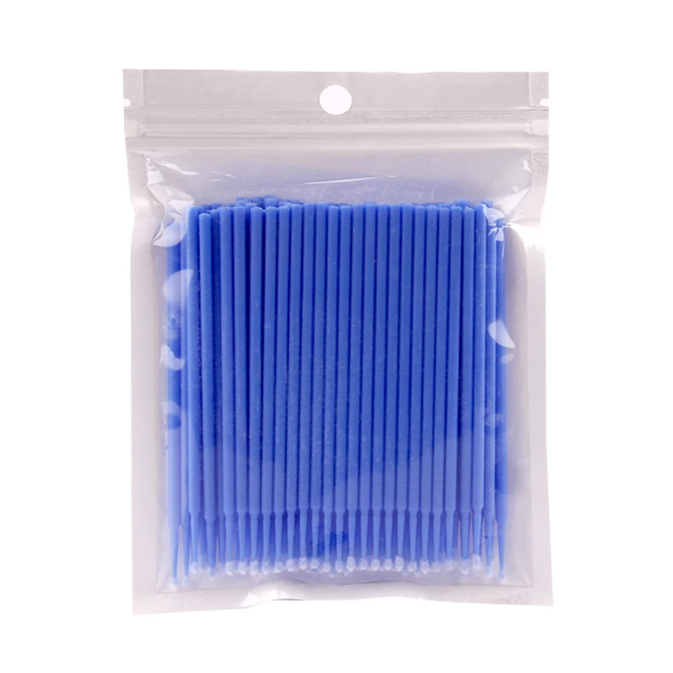 Aplicadores de microcepillo para extensión de pestañas, hisopo suave de algodón desechable, tamaño S, M y L, 100 unids/lote