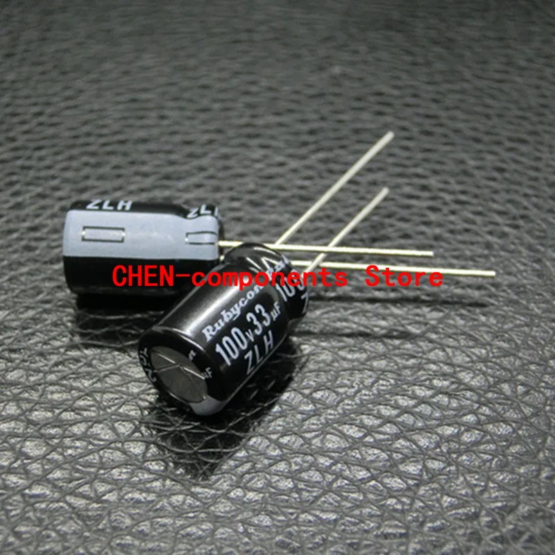 10PCS การสอบสวน ZLH 100V33UF P3.5MM 8X11.5MM ความต้านทานความถี่สูง33UF/100V Electrolytic Capacitors 105องศา33UF 100V