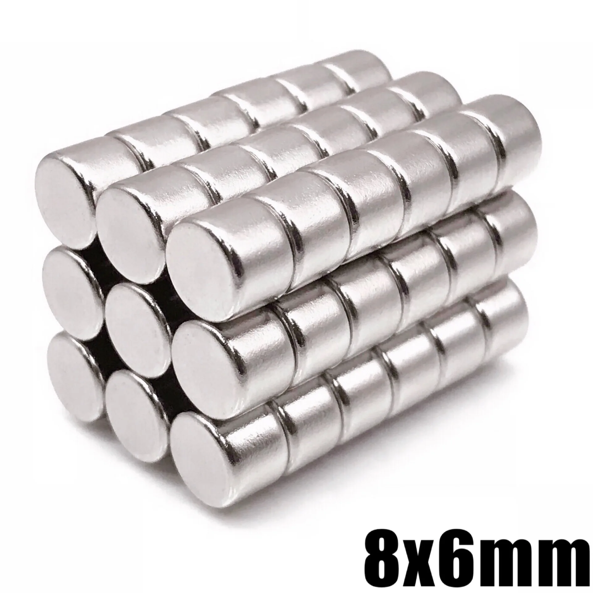 10~500Pcs 8x6 mm Powerful Magnetic magnet 8mmx6mm Permanent Small Round Magnet 8x6mm Neodymium Magnet Super Strong magnets 8*6