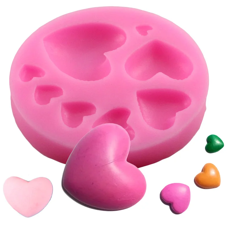 Makeup Tools Brush Silicone Molds Heart Lipstick Perfume Chocolate Fondant Candy Mold Cupcake Topper DIY Cake Decorating Tools