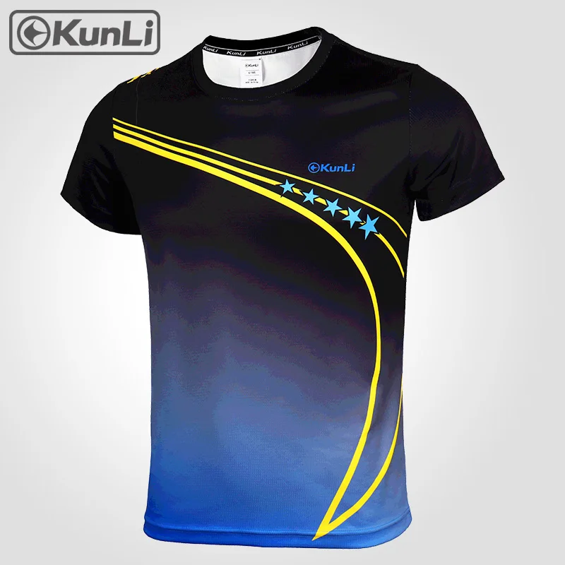 

Kunli short sleeved tennis shirt men outdoor sports badminton clothing running clothing T-shirt basketball Volleyball shirt