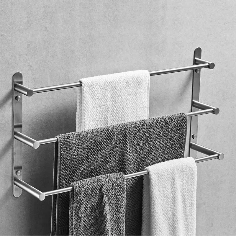 Chrome Bathroom Towel Rack 304 Stainless Steel Towel Bar  Wall Mount Towel Holder 40cm/50cm/60cm Bathroom Accessories