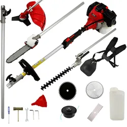 Professional quality 5 in 1 Grass cutter with 52cc Engine Multi Brush cutter Petrol strimmer Tree Pruner  factory selling