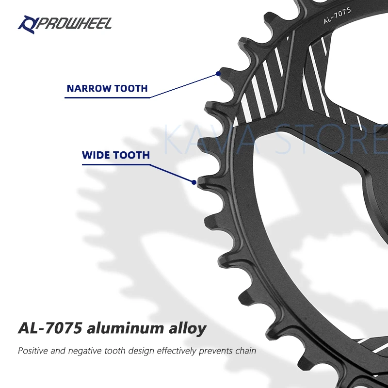 Prowheel MTB Chainring Mountain Bike 3 Bolts Sprockets 0mm 3mm Offset Bicycle Chainwheel 30 32 34 36 38T Narrow Wide Crown