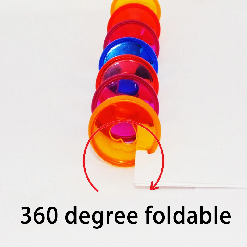 100pcs 28mm Mushroom Hole Binder Transparent Colorful Planner Rings Binder Notebook Binder 360 Degree Foldable Office Supplies