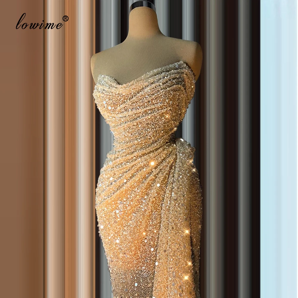 Champagne Turkish Sequins Cocktail Dresses 2020 Mermaid Floor Length Prom  Dress Strapless Evening Gowns Arabic Abiye Vestidos - AliExpress 320